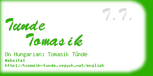 tunde tomasik business card